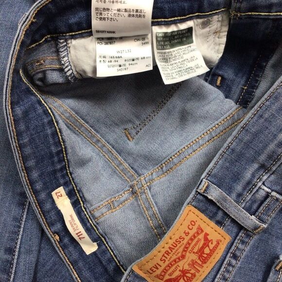 LEVI’S 711 jeans mid rise skinny flattering body hugging stretchy blue denim 27 - Picture 8 of 13